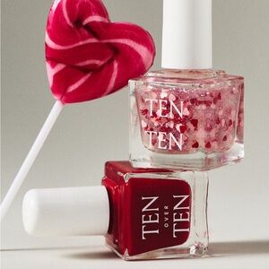Anthropologie Red and Glitter Nail Polish Duo